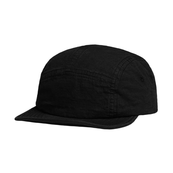 Lumtrix Short Brim Baseball Caps for Men Women 5 Panel Flat Bill Hat Vintage Plain Dad Hat Black One Size