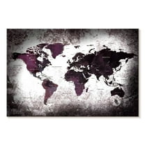 Elephant Stock Aged World Map Xl Wall Art - Horizontal Canvas Wall Art - Living Room Wall Decor - Education Canvas - Black And White Decor - 12" x 8"