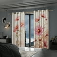 thumbnail image 6 of Lfeey Vintage Pink Flower Blackout Curtains, Grommet Drapes for Girls Bedroom Living Room Decor, 52x63 inch, 2pcs, 6 of 6