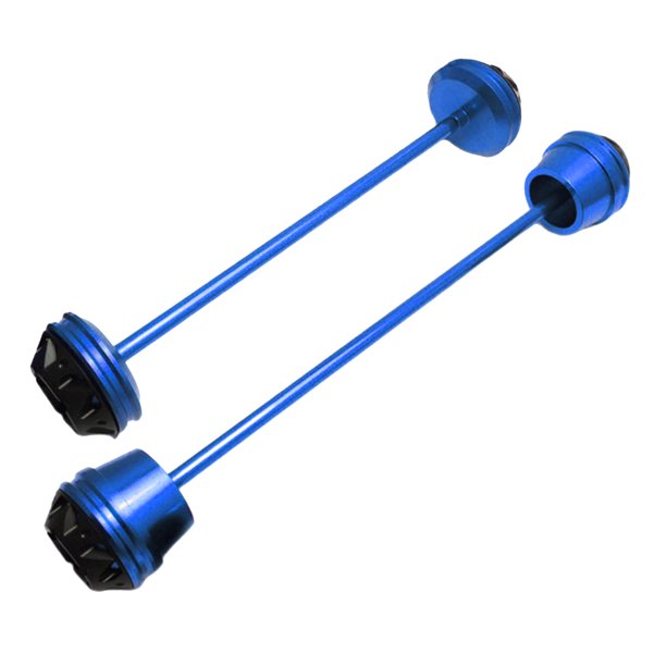 Aleación de aluminio motocicleta delantera y trasera rueda horquilla eje marco Sliders Protector de choque para Yamaha MT07 FZ-07 FZ07 2017 2018 - Azul Sunnimix deslizadores del eje