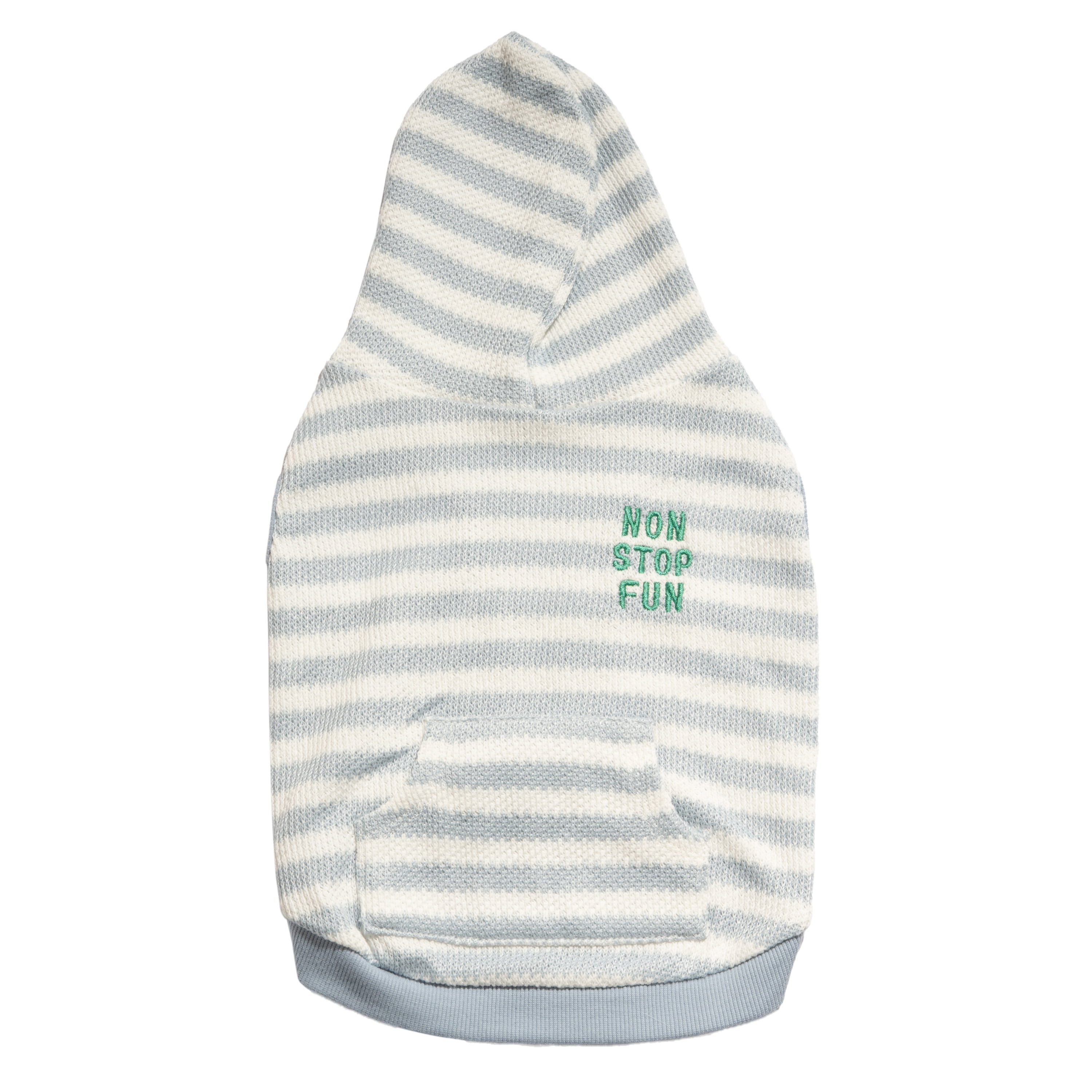 Oodles Blue Non-Stop Fun Striped Spring Bubble Hem Dog Hoodie, Small