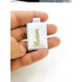 thumbnail image 5 of Solid 14K Gold Pendant Letter Initials Unisex / Womens Jewelry Cubic Zirconia Initial Charm, 5 of 6