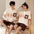 thumbnail image 2 of Lovers Pajama Set Cotton Cartoon Cute Nightwear For Men Women Homewear Plus Size Summer Thin Pyjamas Couples Pjs Loungewear, 2 of 7