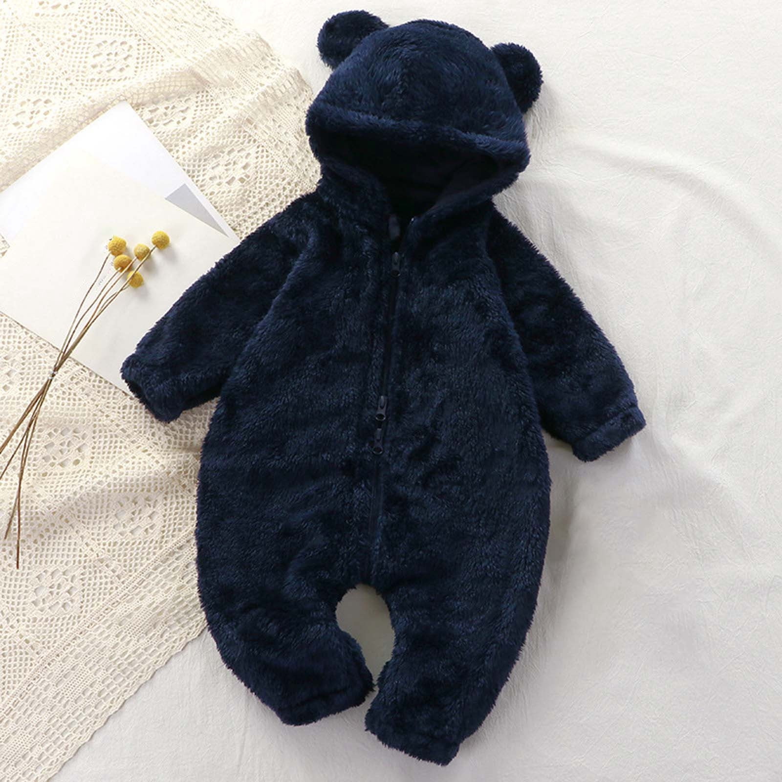Ashirexll Newborn Winter Bunting Unisex Fleece Romper Newborn