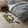 thumbnail image 4 of Entryway Door Mat 2'x 4', Farmhouse Cow Non Slip Washable Throw Rug with Tassels, Spring Pastoral Yellow Floral Vintage Woven Reversible Indoor/Outdoor Rug for Doormat, Porch, Kids Room, 4 of 9