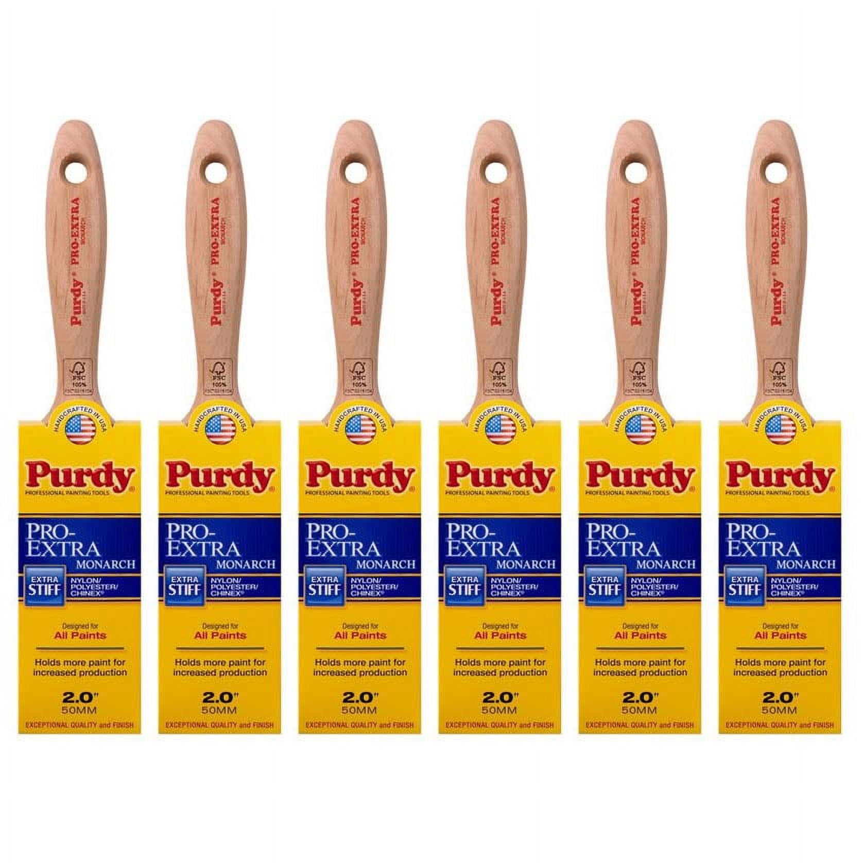 Genuine Purdy 6 Pack Pro-Extra Monarch Flat 2" Paint Brushes 144234720-6PK