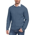 thumbnail image 3 of HAOMEILI Men's Relaxed Fit Cable Knit Crewneck Sweater, 3 of 7
