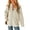 Beige, variant on Womens Sherpa Jackets Fuzzy Hooded Zip Up Coats Casual Solid Long Sleeve Fleece Shacket Jacket Outerwear with Pockets