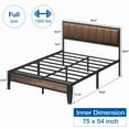 thumbnail image 5 of Lusimo Full Size Platform Metal Bed Frame with Upholstered Headboard and Under-Bed Storage No Box Spring Needed, Brown, 5 of 9