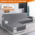 thumbnail image 2 of SHANNA Sectional Couch Covers 100% Waterproof L Shaped Sofa Slipcover, 3pcs Reversible Chaise Lounge Cover for Sectional Couch Furniture Protector for Pets Dog Cat, Dark Gray, Medium, 2 of 14