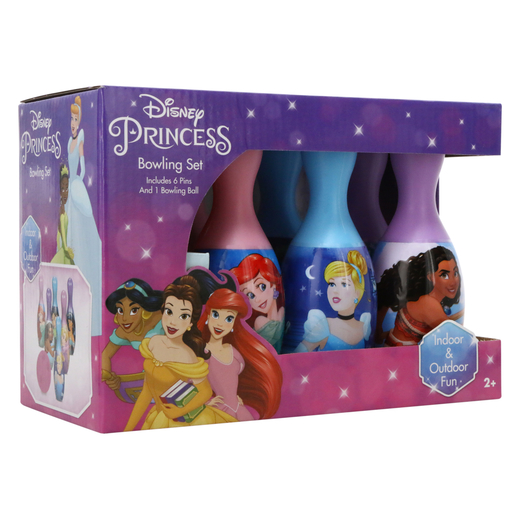 Disney Princess Bowling Set Includes 6 Pins and 1 Bowling Ball