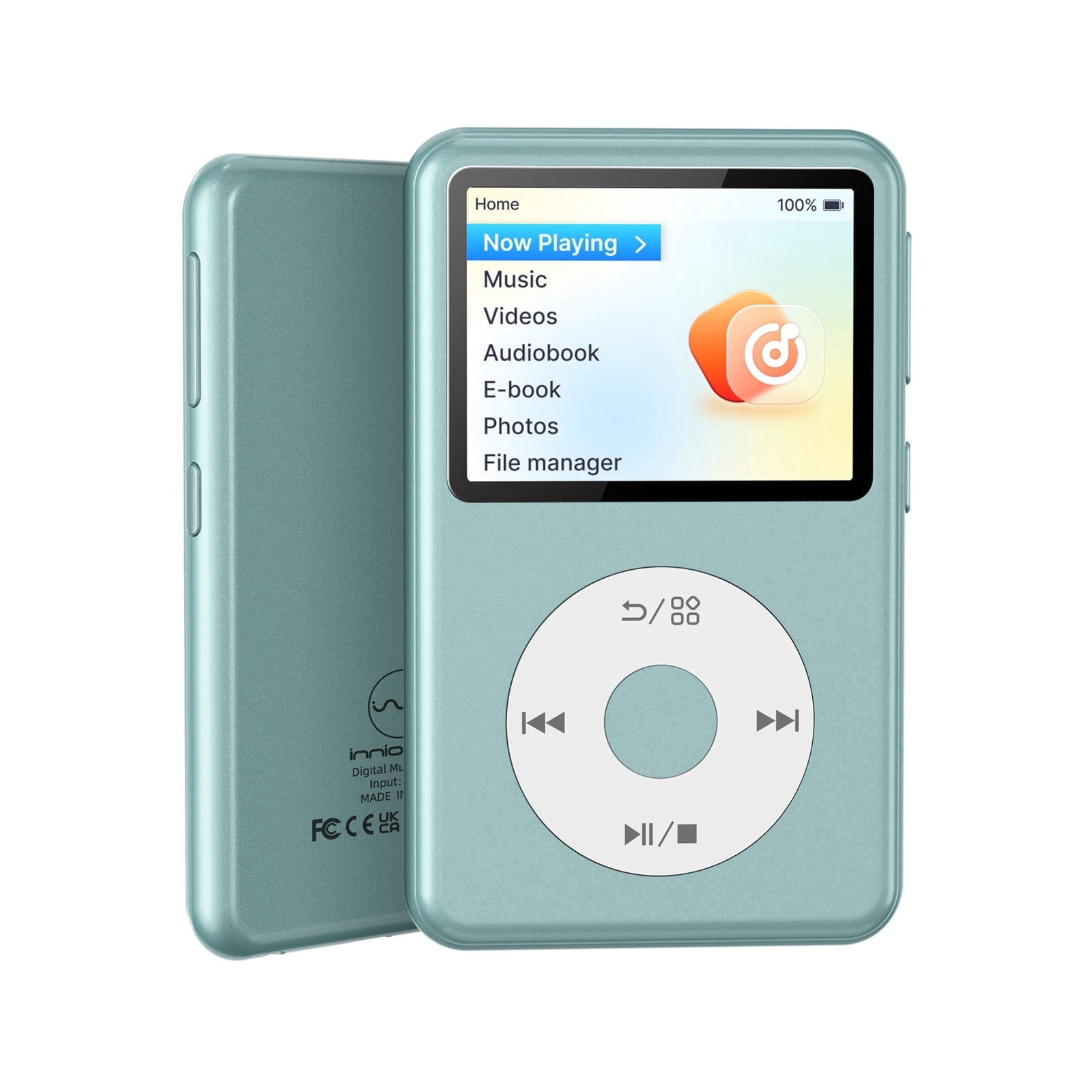 Innioasis Y2 8G Mp3 Player with Bluetooth, Lossless DSD DAC FLAC Support, M3U Playlist Import/Export, Nostalgia Design (Teal)