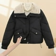 thumbnail image 6 of Miluxas Winter Women's Quilted Jacket Coat - Sherpa Lined Warm Jackets Thick Shearling Fleece Fuzzy Outerwear Black M(M), 6 of 7