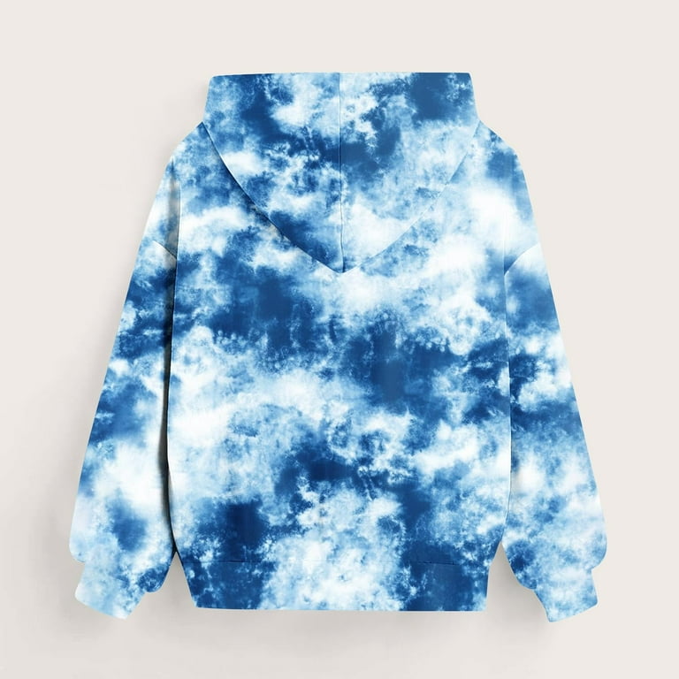 Trupants Toddler Blue Tie-Dye Hoodie 3T Polyester with Kangaroo