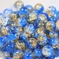 thumbnail image 2 of Duslogis Glass Beads for Jewelry Making, 100Pcs Crackle Round 10mm Crystal Beads for Bracelet Craft Necklace Earring MakingDIY Craft Projects, and Bracelet Necklace Design (Blue Transparent), 2 of 6