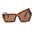 thumbnail image 2 of Only Moment Brown Sunglasses Accessories for Women Resin Trendy Classic Square 70S 80S 90S Vintage Shades Double Bridge Aviators One Size, 2 of 4