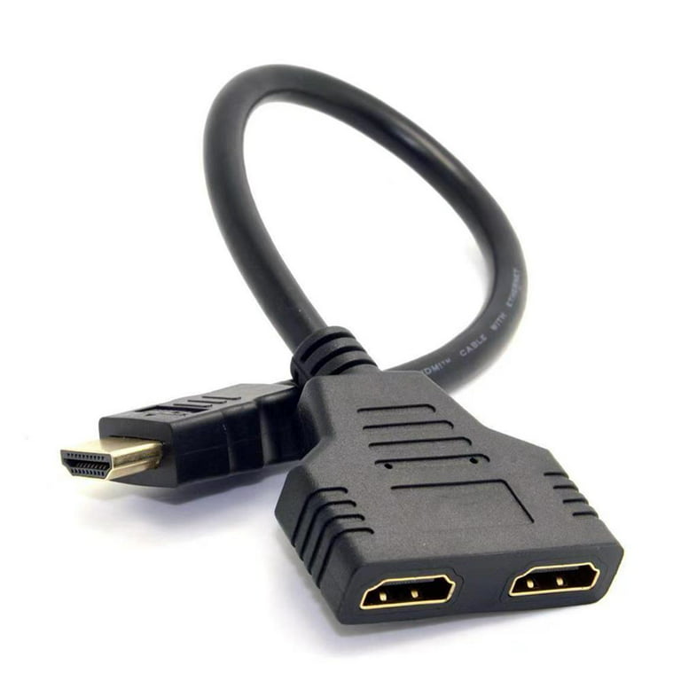 HDMI Splitter Adapter Cable， HDMI Splitter 1 in 2 Out - HDMI Cable 1080P  Male to Dual HDMI Female 1 to 2 Way HDMI Splitter Adapter for HDMI HD, LED