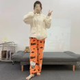 thumbnail image 3 of Pantalones de pijama de vellón de Coral de Hello Kitty para mujer, Pantalones suaves de dibujos animados de Anime Sanrio de Halloween, pantalones casuales para el hogar, regalo Kawaii para el Día de T, 3 of 4