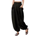 thumbnail image 5 of Sngxgn Womens Casual High Waisted Cargo Yoga Pants Pocket Flare Pants(Black,M), 5 of 9