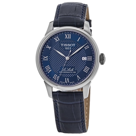 Tissot Le Locle Powermatic 80 Automatic Blue Dial Leather Strap Men's Watch T006.407.16.043.00
