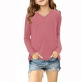 thumbnail image 5 of Blczomt Toddler Clothes for Girls Long Sleeve Cute Plain Tees Pink Basic Casual V Neck Baby Clothes for Girls, 5 of 5