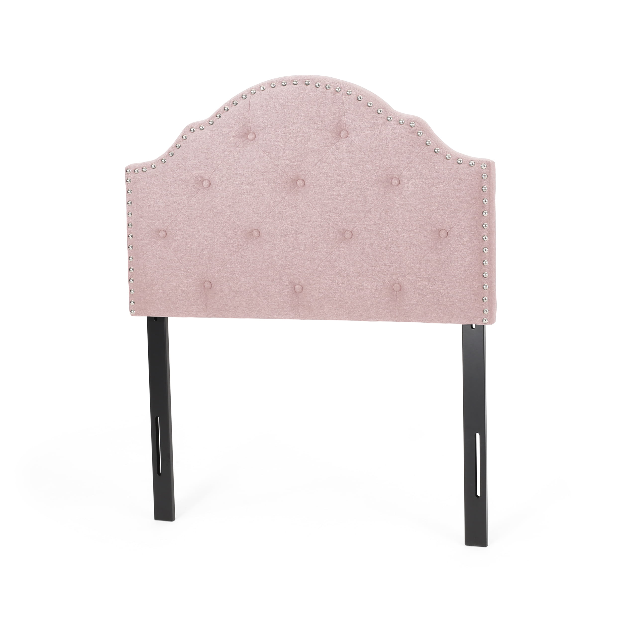 GDF Studio Flanner Contemporary Fabric Upholstered Twin Headboard, Light Blush