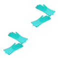 thumbnail image 4 of Matsuzay 1 par de guantes de silicona para lavar platos con tazones para fregar, manoplas reutilizables para el hogar, utensilios de cocina Verde 2Conjunto, 4 of 6