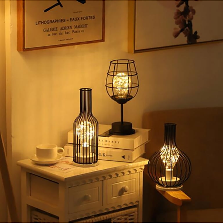Moocorvic Vintage American LED Desk Light Creative Table Lamp Iron 