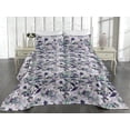 thumbnail image 2 of Ambesonne Flower Print Quilted Bedspread Set 3 Pcs, Floral Botany Pattern, King, Mauve Sea Green Quartz, 2 of 4