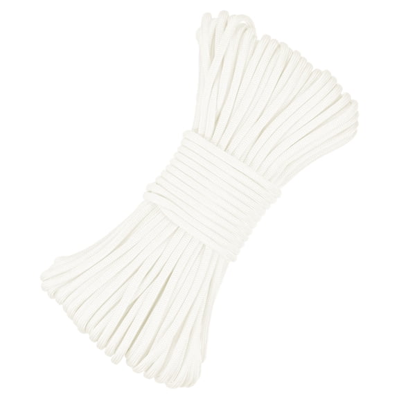 Uxcell 4 MM 102FT Guyline Camping Paracord [1PCS] - 7 strands Cord 550LB for Camping Tents and Tarps [White]