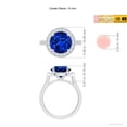 thumbnail image 5 of ANGARA Lab Grown 4.5 Ct Blue Sapphire Halo Ring with Diamonds in 925 Sterling Silver for Women (Size-10mm) | September Birthstone, Anniversary, Jewelry Gift for Women | Lab Grown Blue Sapphire Ring, 5 of 7