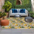 thumbnail image 2 of Yellow Lemon Outdoor Rug for Patio/Deck/Porch, Non-Slip Large Area Rug 3 x 5 Ft, Brown Vintage Summer Fruit Watercolor Indoor Outdoor Rugs Washable Area Rugs, Reversible Camping Rug Carpet Runner, 2 of 8