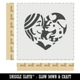 thumbnail image 2 of Woman with Dog Puppy Pet in Heart DIY Cookie Wall Craft Stencil - 7.0 Inch, 2 of 5