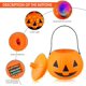thumbnail image 2 of Cubo de calabaza con luz giratoria y diversión de risa, cubo de calabaza de Halloween, cubo de plástico para dulces de Halloween, decoración de Halloween para niños y fiestas Adepaton WLJ-1197, 2 of 5