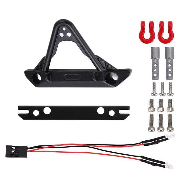 Parachoques delantero con 2 luces LED para 1/24 Axial SCX24 RC Crawler Car Jeep Wrangler