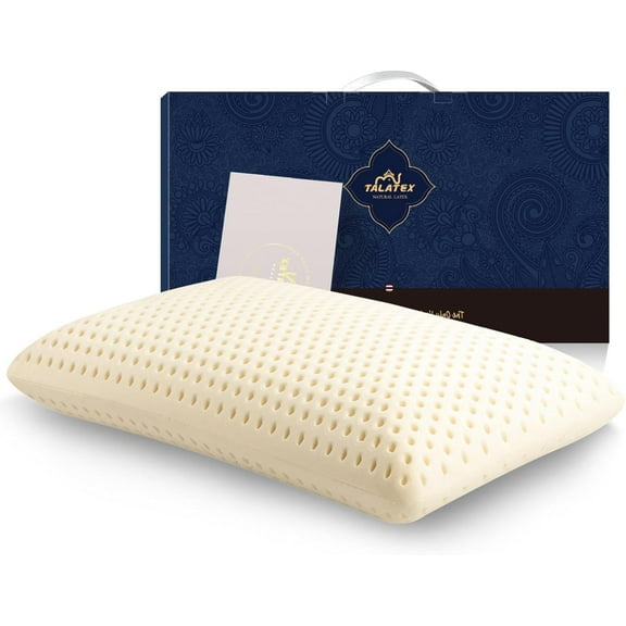 Talalay 100% Natural Premium Latex Pillow, Helps Relieve Pressure, No Memory Foam Chemicals, Perfect Package Best Gift with Removable Tencel Cover