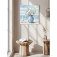 thumbnail image 5 of Wall Art Prints, Blue Coastal Framed Canvas Prints for Bedroom Living Room Bathroom Office, Summer Ocean Sea Flowers Vases Starfish Gallery Wrap Wall Art Poster for Gifts Home Decor 8"x8", 5 of 9