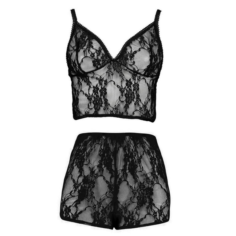 Mrat Lingerie Sets Lace Bralette Sleepwear Womens Black Lace