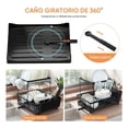 thumbnail image 3 of Estante de 2 niveles para platos, Estante para secar platos sobre el fregadero con sistema de drenaje automático de 360°, Organizador de cocina multifuncional, 3 of 9