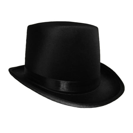 Black Satin Top Hat Magician Gentleman Adult 20's Costume Tuxedo Victorian