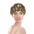 thumbnail image 2 of Mushrooms and Autumn Shower Cap, Reusable Bath Hair Hat for all Hair Lengths Hair Cover with Elastic Band Double Waterproof Layers Bathing Hat, 2 of 5
