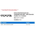 thumbnail image 2 of Exhaust Manifold Gasket Set - Compatible with 2002 - 2005 Chevy Cavalier 2.2L 4-Cylinder 2003 2004, 2 of 2