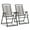 Grey, variant on Costway 2pcs Patio Folding Sling Chairs Dining Armrest Backrest Outdoor Portable Streak