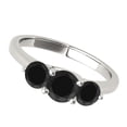 thumbnail image 4 of Mauli Jewels Engagement Rings for Women 1 Carat Three Stone Black Diamond Engagement Ring Crafted 4 Prong-Setting 14k Solid White Gold, 4 of 8
