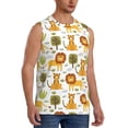 thumbnail image 2 of Uemuo Tiger Lion Pattern Men's Sleeveless T-Shirt,Muscle Athletic Tank Top, Moisture-wicking Quick-dry Breathable Classic Tee Top for Gym Run Outdoor Sports-XX-Large, 2 of 8