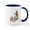 White/Navy Inside, variant on CafePress - Vintage Easter Bunny With Spring Flowers Mug - 11 oz Ceramic Mug - Novelty Coffee Tea Cup