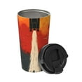 thumbnail image 2 of Rateoe Retro Space Rocket Launch Pattern Travel Coffee Mug Tumbler with Flip Lid | Reusable Insulated Stainless Steel Cold Brew Iced Coffee Cup Thermos, 2 of 8