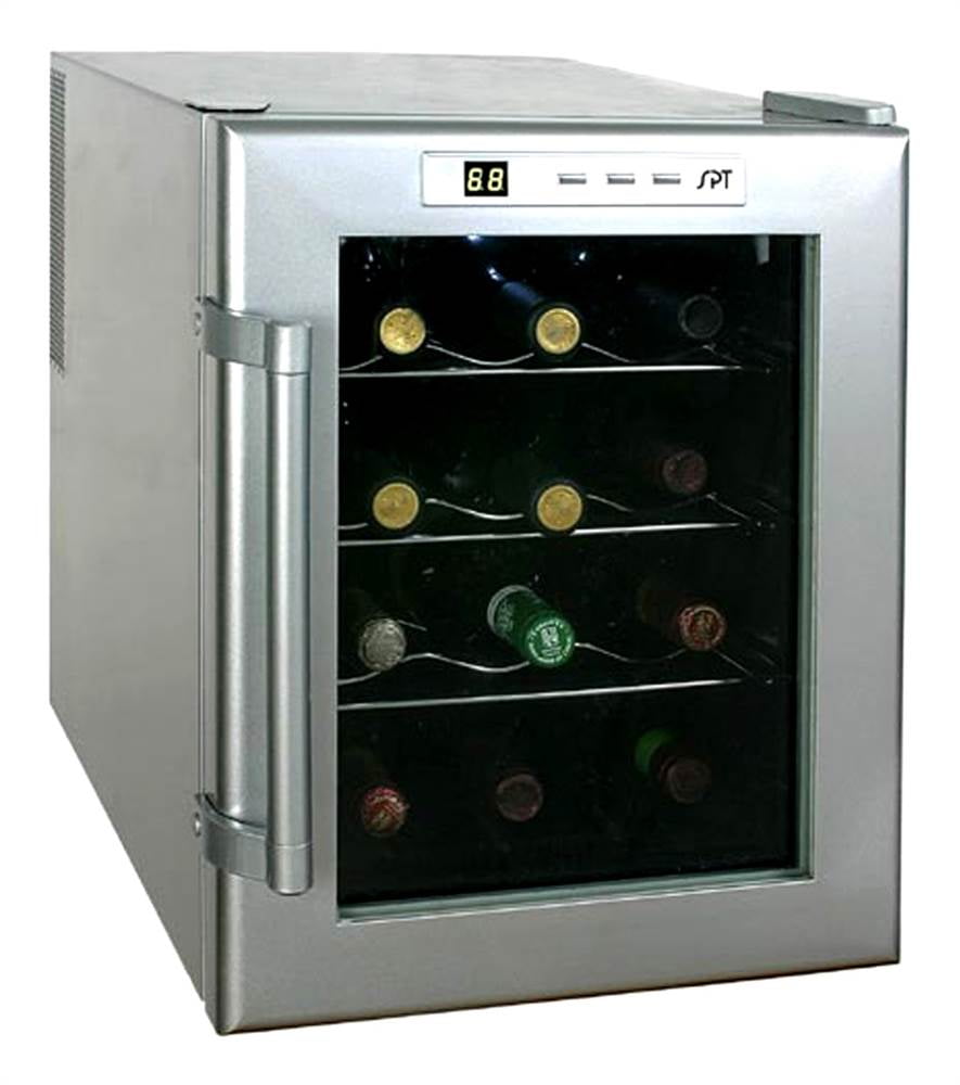 12Bottle Wine and Beverage Cooler with Platinum Color Finish
