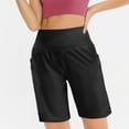 thumbnail image 5 of Kopltyrfg Women's High Waisted 9" Shorts with Zipper Pockets Athletic Workout Long Shorts for Women Knee Length Black S, 5 of 6