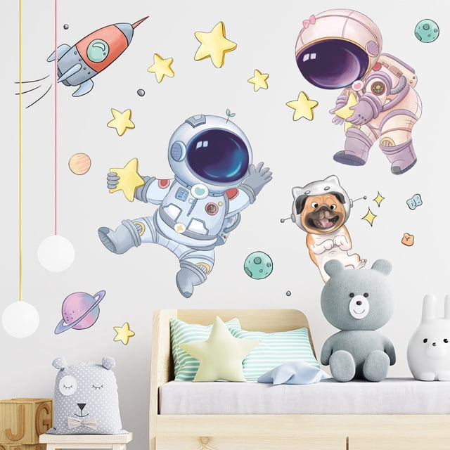 Vinil Decorativo Infantil Astronauta Estrellas Niño Bebé Dara Baby Syene VinDe256